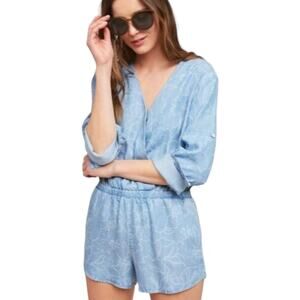 Cloth & Stone Light Blue Floral Romper